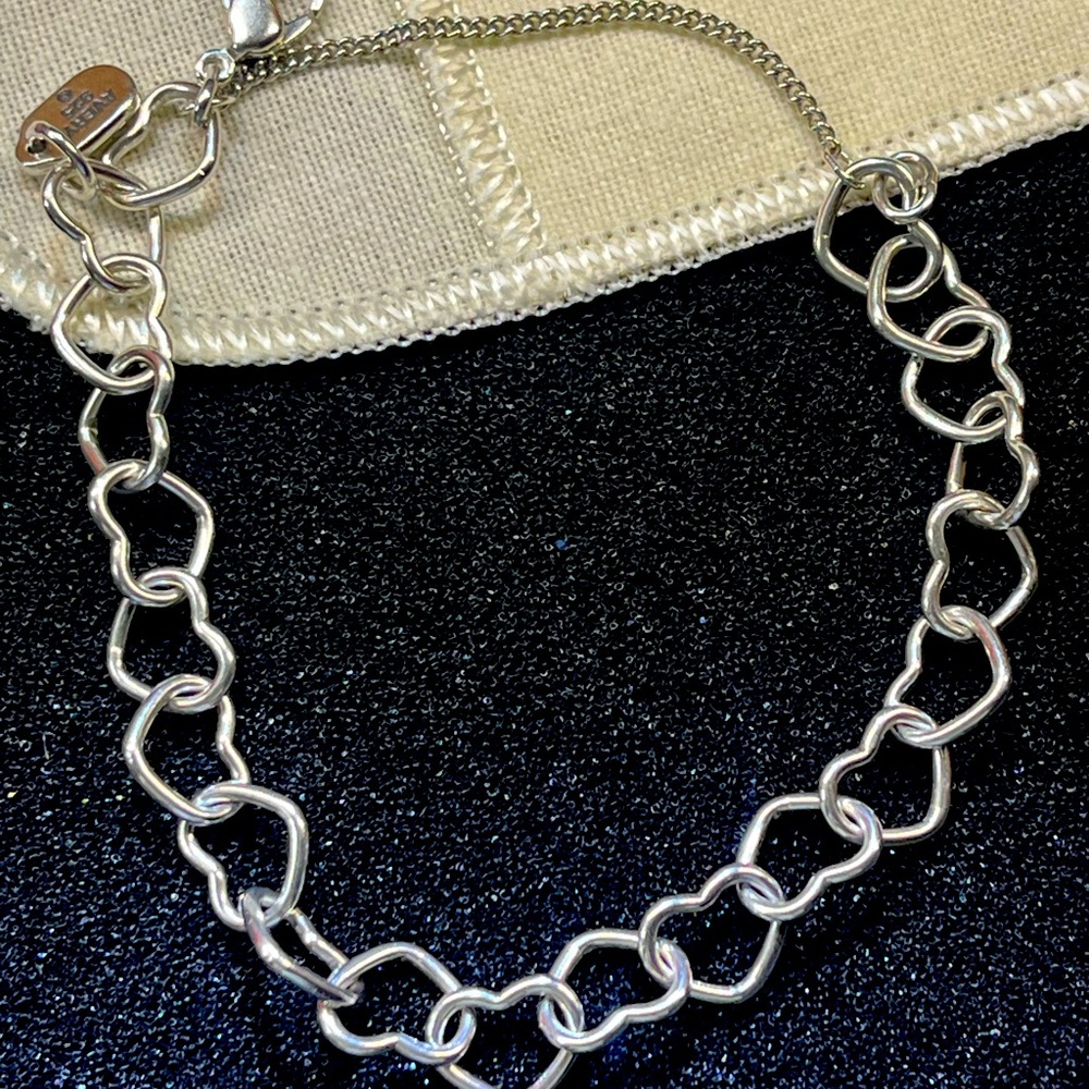 James Avery Sterling Silver Connected Hearts Charm Bracelet